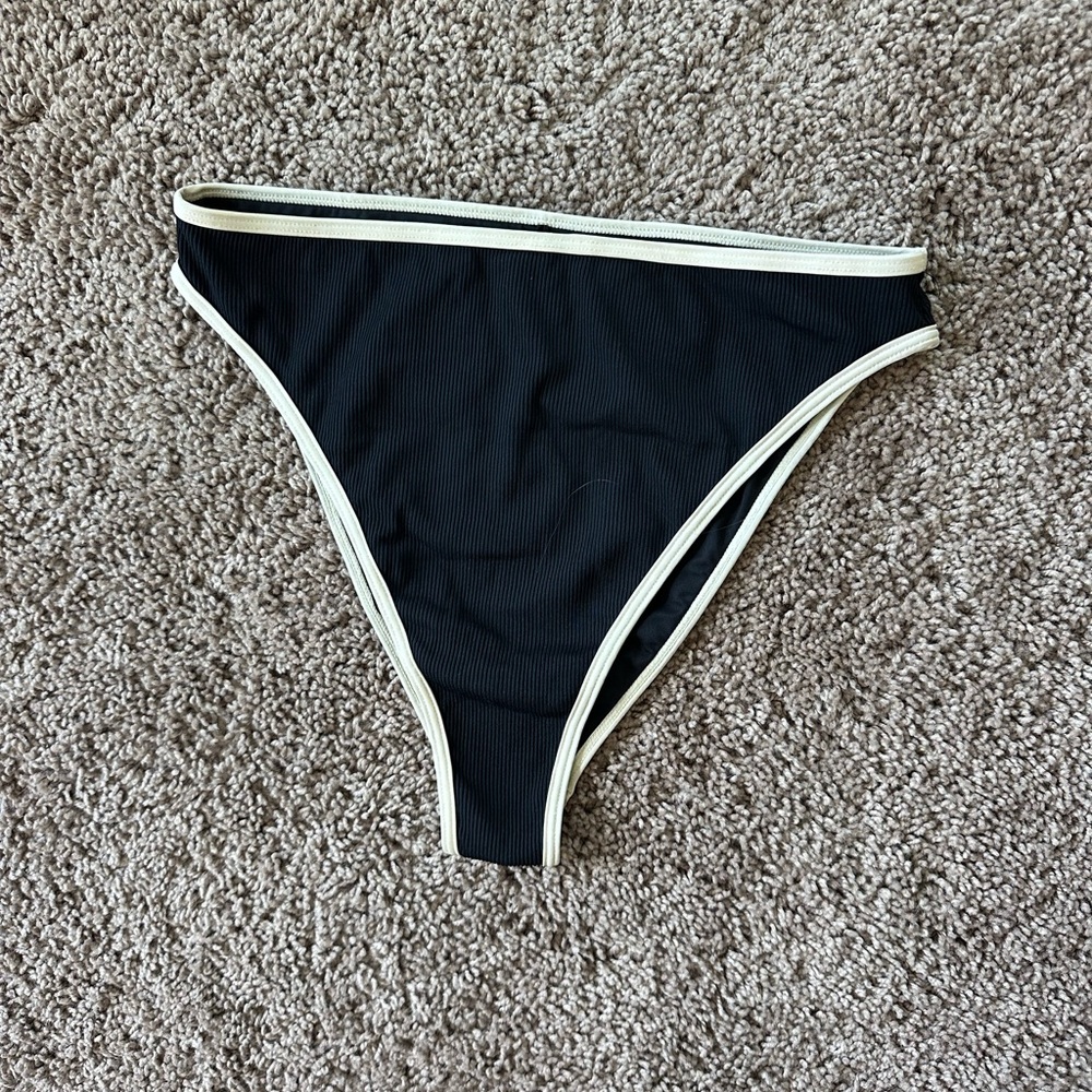 L*Space Black Bikini Bottom with Cream Trim